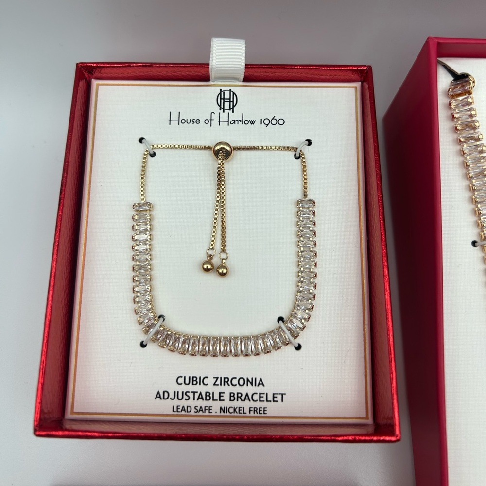 *New* House of Harlow 1960 & Piper K Cubic Zirconia Bracelet and Necklace Set - Picture 4 of 16
